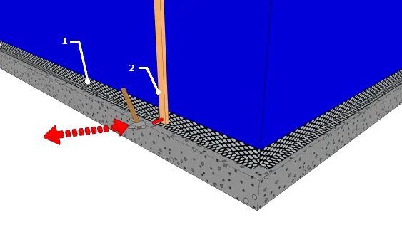 Pose du premier tasseau de fixation