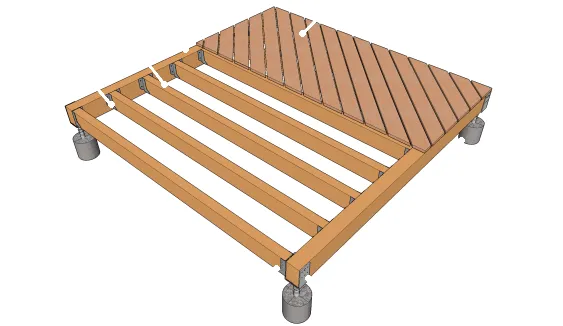 Platelage en diagonale