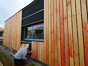 Mise en place du bardage