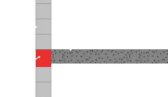 L’élément porteur affleure le chainage