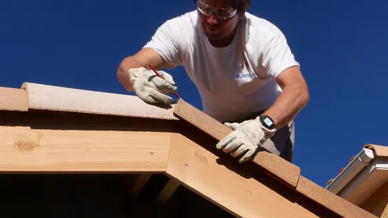 Repérage des coupes au niveau de la faîtière
