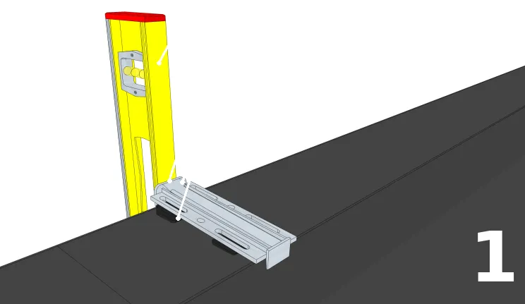 Le placement des pièces de jonction sur le muret