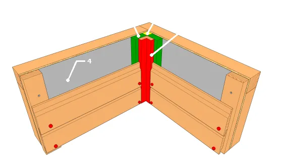 Raccordement des bardages dans les angles rentrants