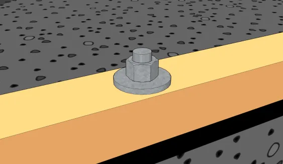 Ancrage avec boulon non dissimulé