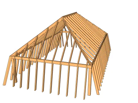Anatomie d'une charpente de toiture à la mansart