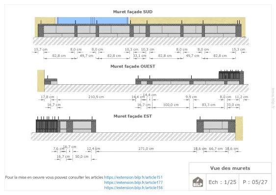 Dimensions des murets de soubassement
