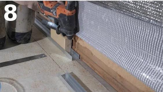 Report des points de fixation sur la dalle