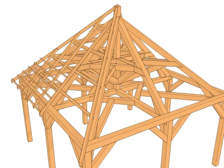 Anatomie d'une charpente de toiture en pavillon