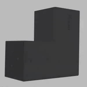 Aperçu réel du connecteur SUNDIY NOIR mat RAL9005 120mm Forme L à 2 directions