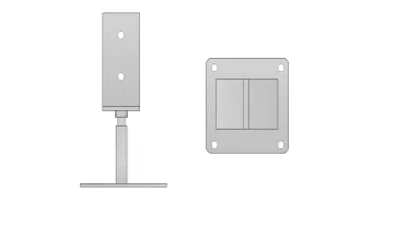 Pied de poteau en âme réglable