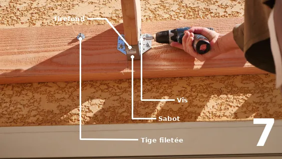 Fixation des chevrons sur les sabots