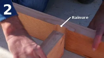 Insertion des montants dans les rainures