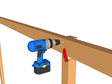 La pose d'une panne simple sur poteau