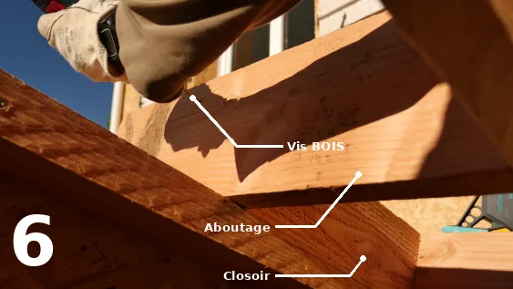 Fixation du deuxième aboutage avec le premier closoir
