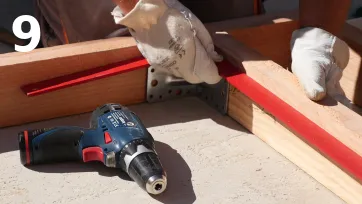 Révérification de l’équerrage des montant par rapport à la lisse basse