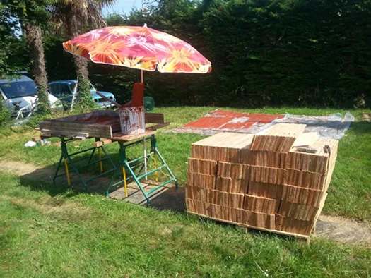 Atelier de saturation des bardeaux (mélèze) 