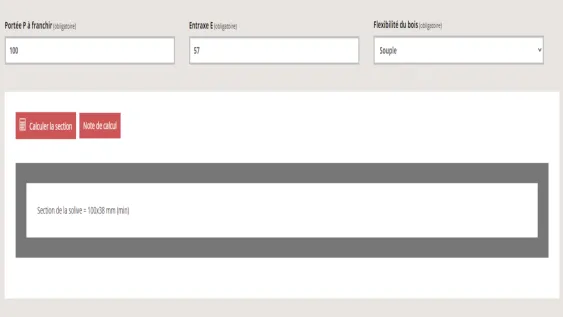 Détermination de la section de la lambourde