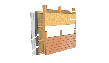Voile de contreventement à l’extérieur et pare-vapeur côté intérieur