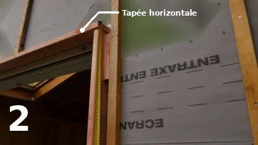 Prise de mesure de la distance entre la première planche et la tapée horizontale