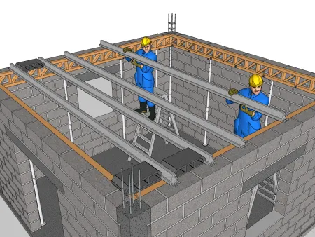 Toiture-terrasse avec des planchers à poutrelles et entrevous