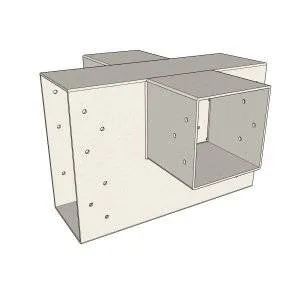 Vue en perspective du connecteur SUNDIY blanc RAL 9010 - 240mm en forme de + avec 4 directions