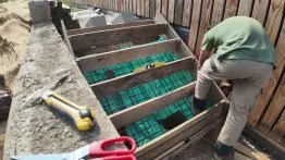 Pose du coffrage des marches intermédiaires