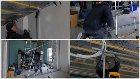 Pose des deux autres éléments du cadre de la structure