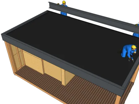 Montage des bandes rive métallique