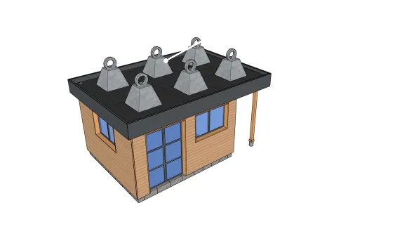 Charge sur la toiture terrasse de la maisonnette