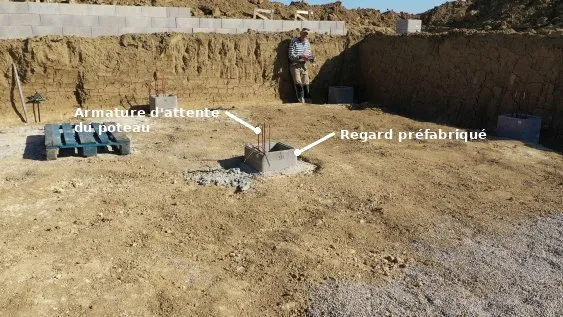 Pose des boisseaux (regards préfabriqués)