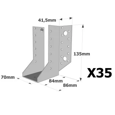Sabots à ailes extérieures, gamme SAE CLASSIQUE (épaisseur 2mm, profondeur 84mm) - Réf. SAE500/90/2_20
