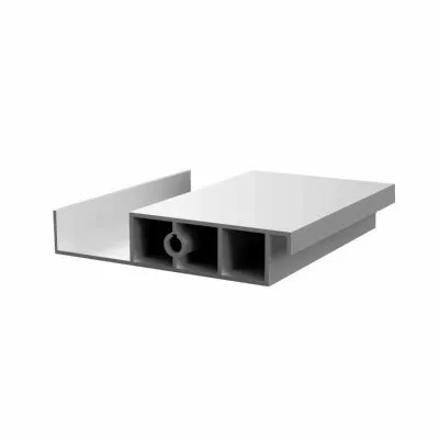 Échantillon d'une lame en aluminium pour pergola bioclimatique coloris Gris galet RAL 9006 texture L634A