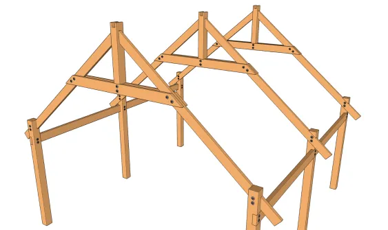 Les arbalétriers sont fixés sur les encoches par boulonnage.