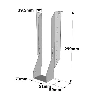 Etrier pour poutres en I - Réf. IUSE299/73