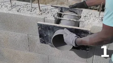 Pose des panneaux et du tuyau PVC