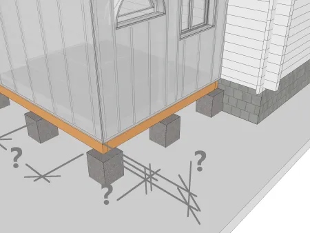 Cas d'une plateforme supportant une construction avec un mur porteur