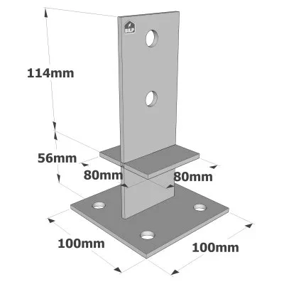 Pieds de poteau en âme avec platine - Réf. PPS170