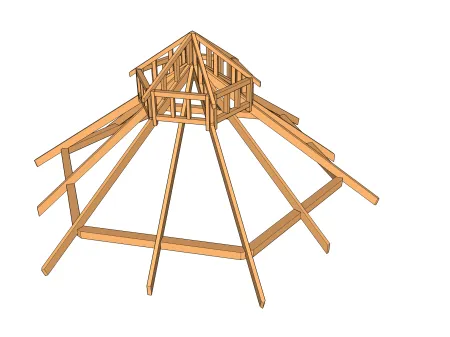Anatomie d'une charpente de toiture en gradins