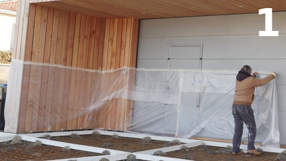 Protection du bardage des murs et de la porte du garage