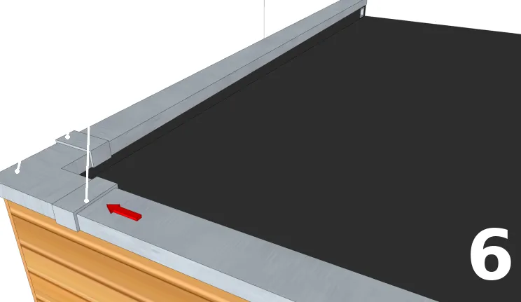 La pose de la deuxième couvertine droite