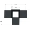 Dimensions du connecteur SUNDIY pente 20° Anthracite RAL 7016 - 120mm à 5 directions - Forme +