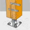 Pied de poteau en âme avec platine - Inox A2 - Réf. PPSDT230IX_10