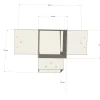 Dimensions du connecteur SUNDIY pente 20° Blanc RAL 9010 - 120mm à 4 directions - Forme T3
