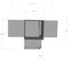 Dimensions du connecteur SUNDIY pente 20° Gris aluminium RAL 9006 - 120mm à 4 directions - Forme T3