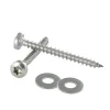 Vis bois et panneaux à tête ronde TORX - D5 x L50 + rondelle en INOX A2 : fixation clips sur un support bois