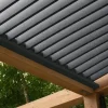 Chéneaux SUNDIY Gris Anthracite RAL 7016 sur pergola bioclimatique avec lames en aluminium