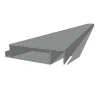 Lame XL aluminium 27mm, longueur 2m, RAL9006 structuré GRIS ALUMINIUM - Réf. SND-L-A-27-200-9006