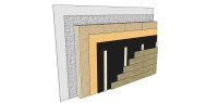Exemple de structure d’un mur à isolation en fibre de bois