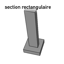 Semelle isolée à poteau rectangulaire 