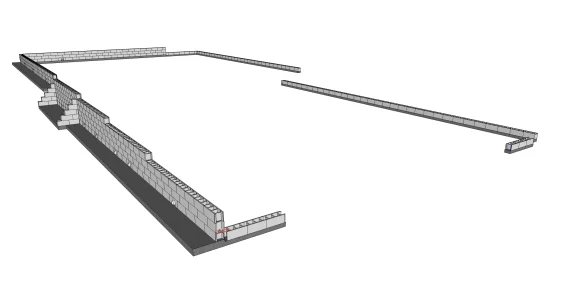 La modélisation du mur en bloc à bancher